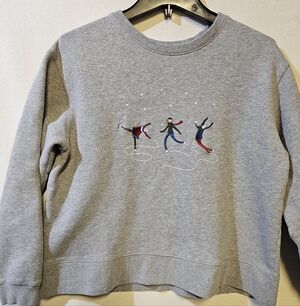 Vintage Field Gear Crewneck Gray Embroidered Women’s Shirt